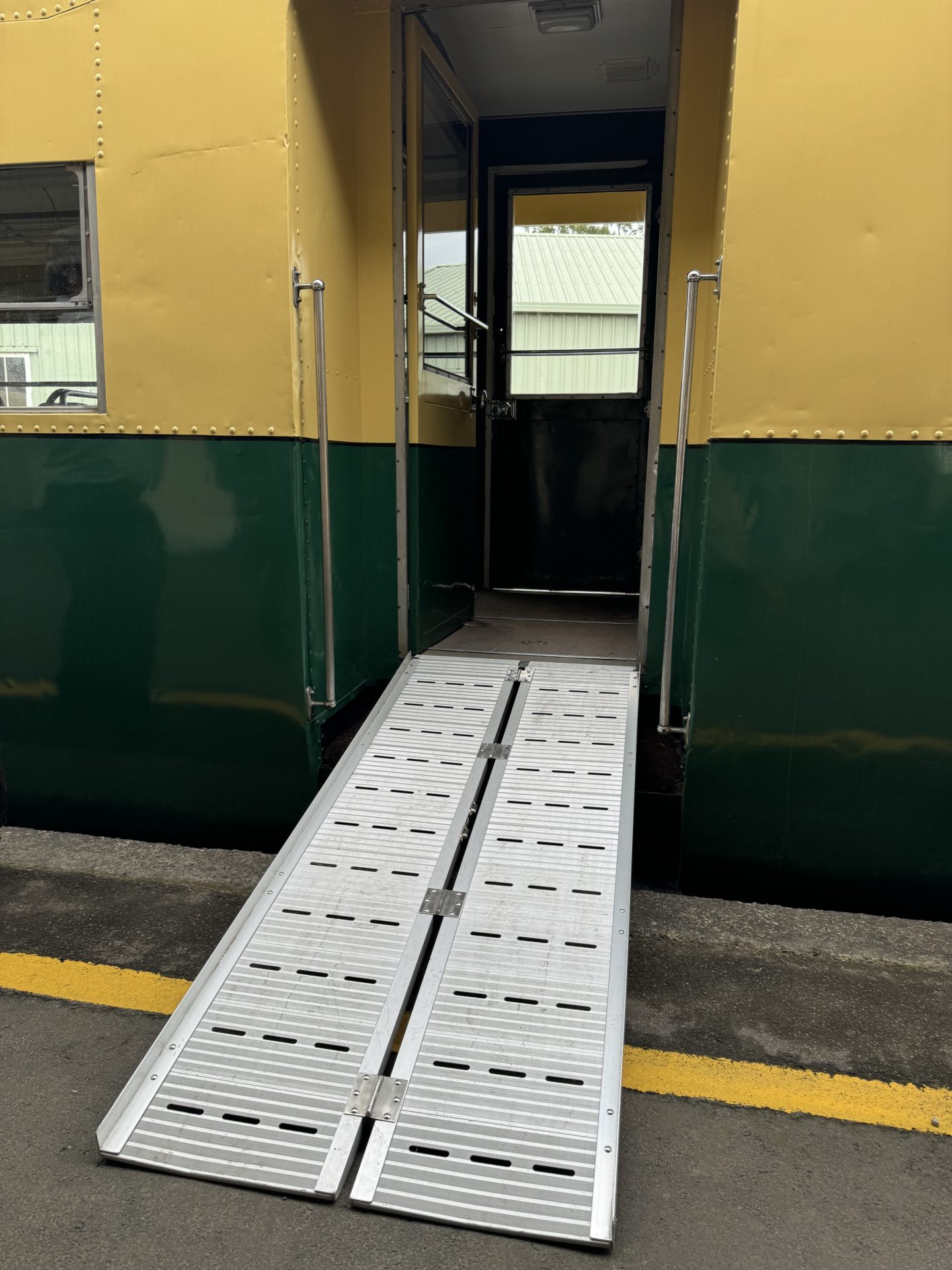 Wheelchair access ramp into Railcar